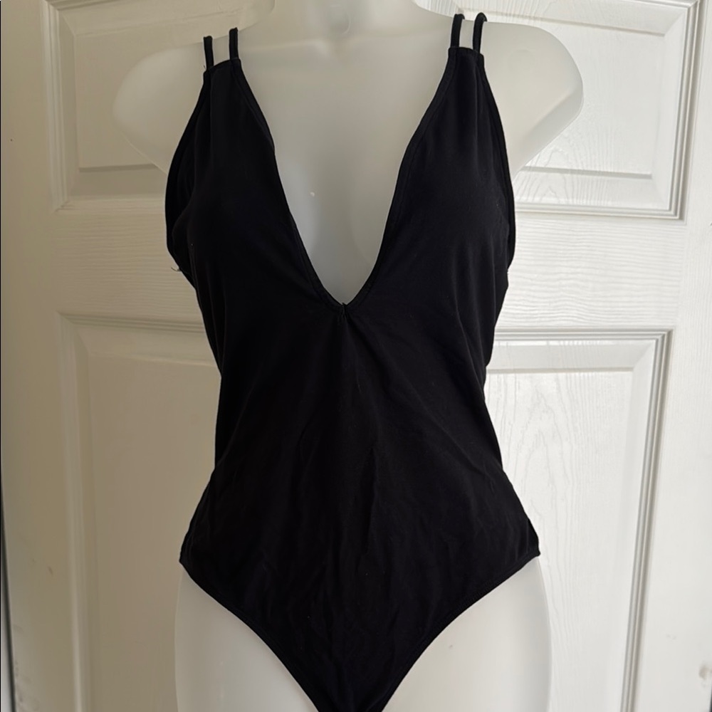 Black Plunge Bodysuit
